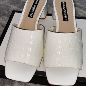 Authentic Karl Lagerfeld Platform Shoe, Size: 7.5, Color: White